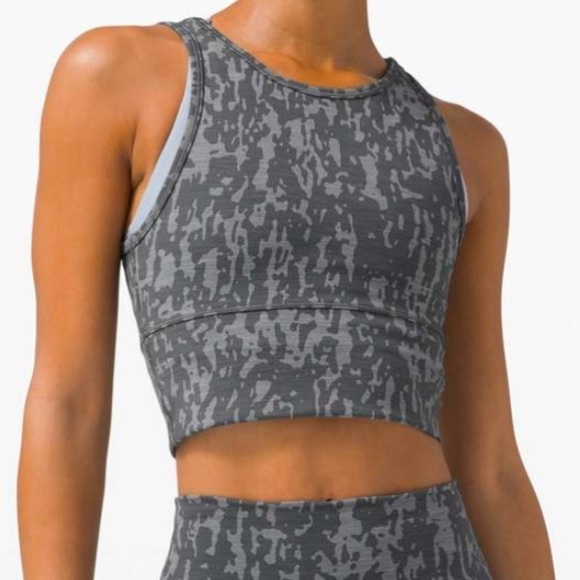 NWOT lululemon Power Pivot Tank *Tough Heathered PU Black Asphalt Grey Size 4 - Picture 1 of 10